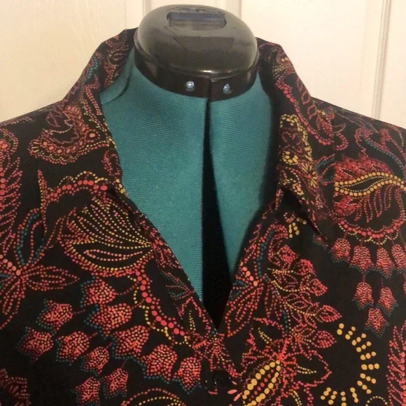 Catherines Multicolored Floral Paisley Blouse Size 2XWP, 22/24WP - Picture 5 of 8